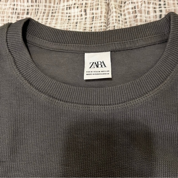 Zara - Textured Sweater Size M Men’s (Charcoal Gray) - Picture 2 of 5